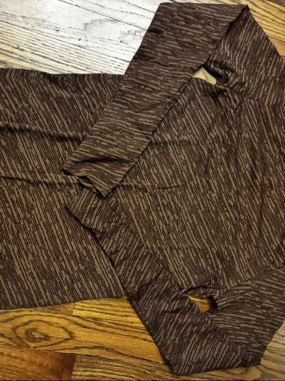 Athleta Striped Seamless Turtleneck Size S Brown